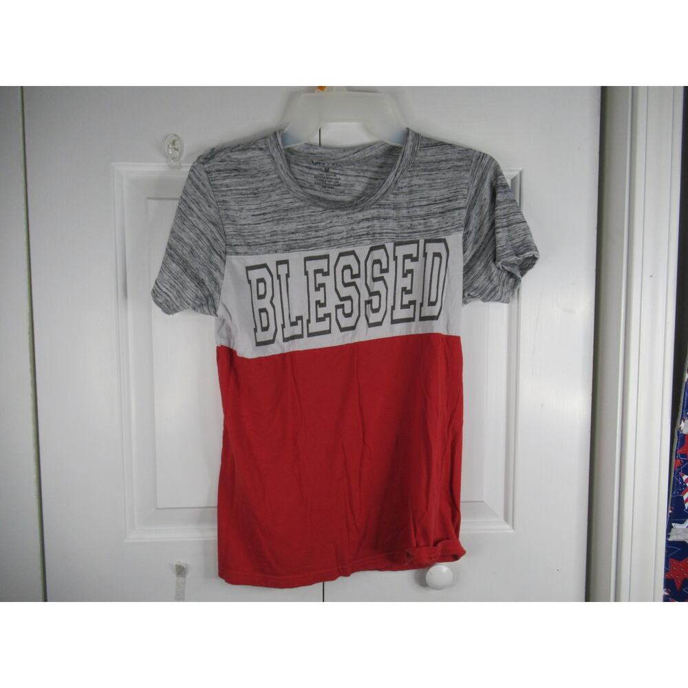 Onfire Blessed Grey White and red shirt